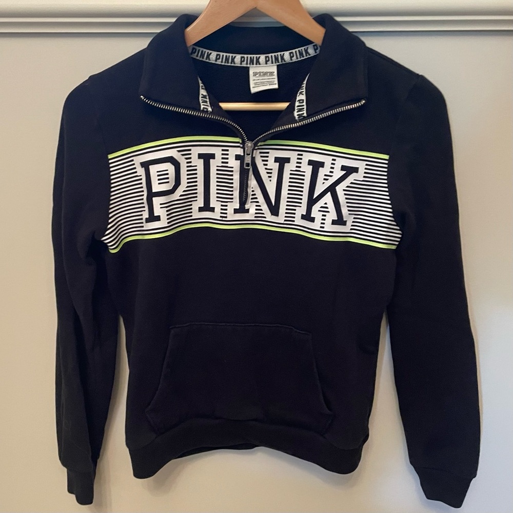 Black Quarter Zip || PINK Victoria's Secret